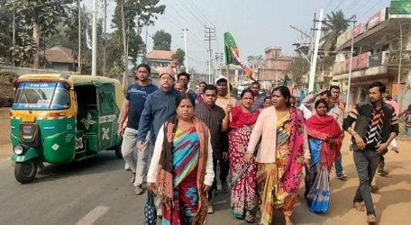 BJP in house to house campaigning in Agartala. TIWN Pic Jan 28